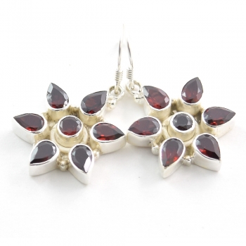 Best selling red color authentic silver handmade earrings jewelry
